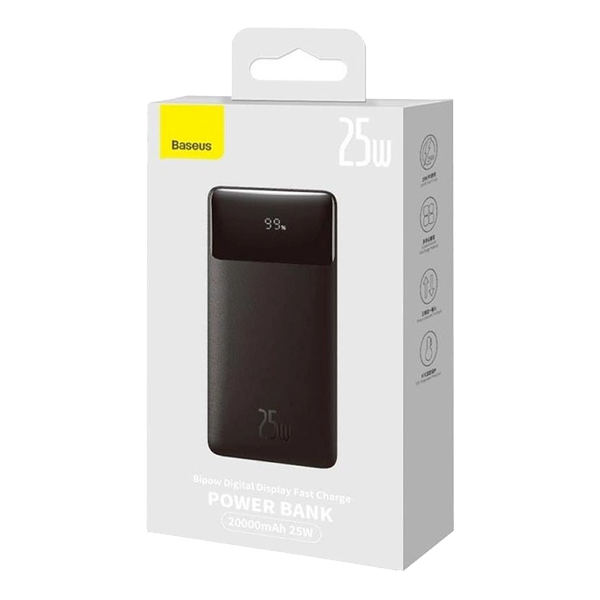 Внешний аккумулятор Baseus Bipow Digital Display Fast Charge Power Bank 20000mAh 25W с кабелем USB Type-C to Type-C 60W (20V/3A) 0.5m