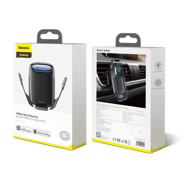 Автомобильный держатель с беспроводной зарядкой Baseus Milky Way Electric Bracket Wireless Charger 15W