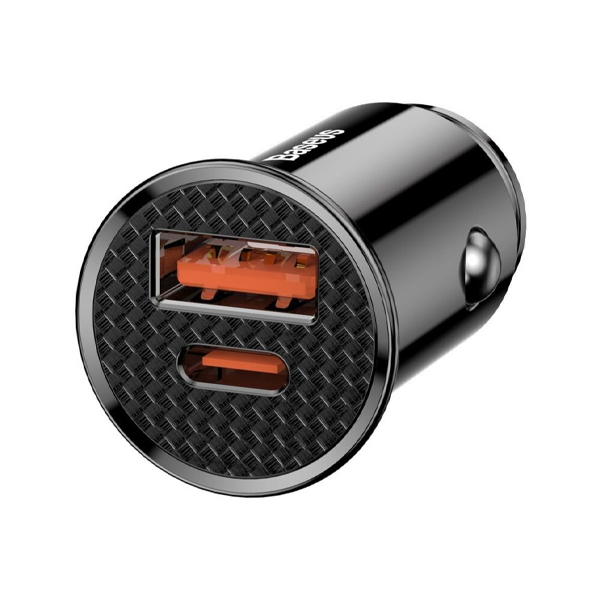 Автомобильное зарядное устройство Baseus Circular Plastic A+C 30W PPS Car Charger