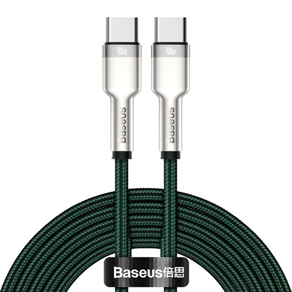 Кабель Baseus Cafule Series Metal Data Cable Type-C to Type-C 100W 2m Green