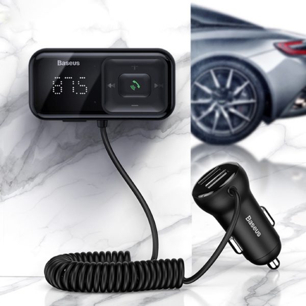 FM трансмиттер Baseus Wireless MP3 Car Charger T Typed S-16, черный