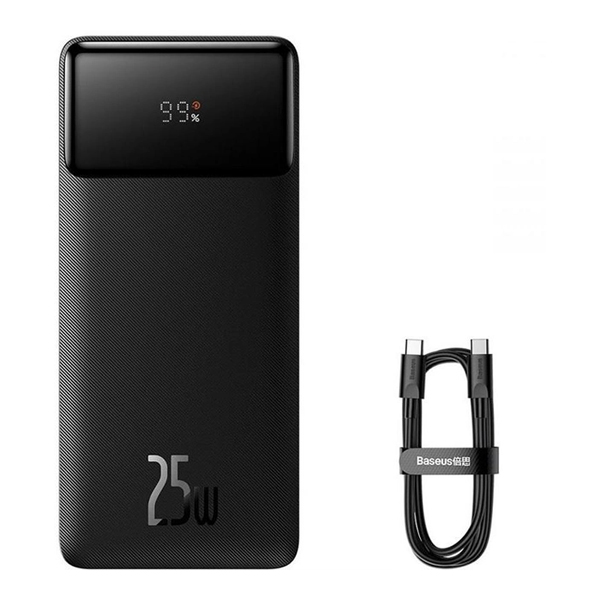 Внешний аккумулятор Baseus Bipow Digital Display Fast Charge Power Bank 20000mAh 25W с кабелем USB Type-C to Type-C 60W (20V/3A) 0.5m
