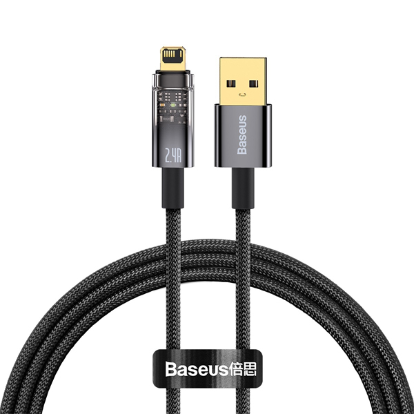 Кабель Baseus Explorer Series Auto Power-Off Fast Charging Data Cable USB - Lightning 2.4A 1m