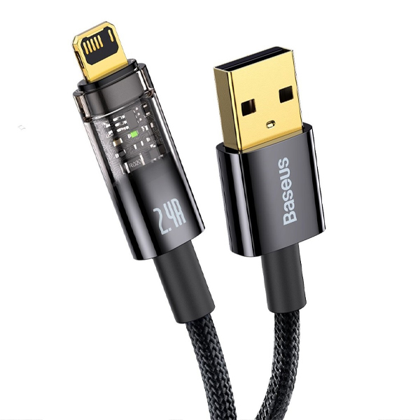 Кабель Baseus Explorer Series Auto Power-Off Fast Charging Data Cable USB - Lightning 2.4A 1m