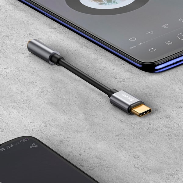 Переходник USB Type-C - AUX 3.5мм Baseus L54 Серый (CATL54-0G)