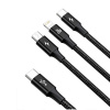 Кабель для передачи данных / быстрой зарядки / Baseus Rapid Series 3-in-1 Fast Charging Data Cable Type-C to C+L+C PD 20W 1.5m Black
