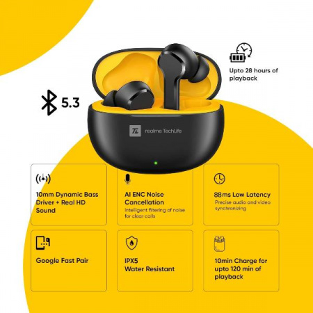 Беспроводные наушники Realme TechLife Buds T100