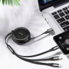 Кабель Baseus Golden Loop Three-in-One Elastic Data Cable USB for M+L+T 3.5A 1.2m