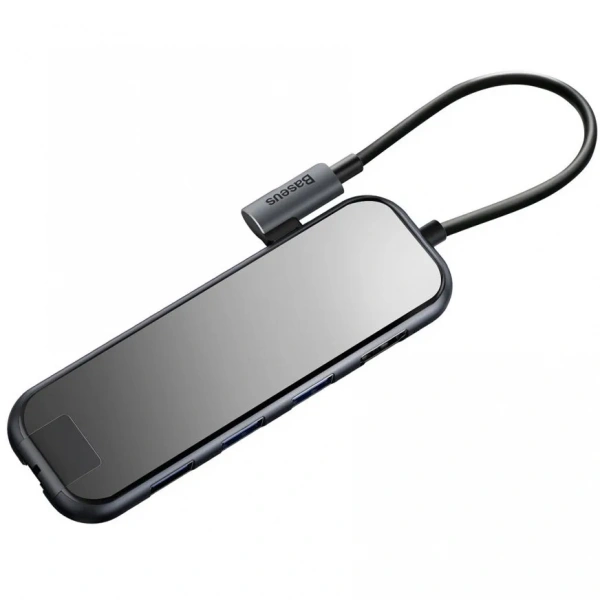 Хаб Baseus Multi-functional 6-in-1 USB Type-C adapter Hub (USB, HDMI, RJ45, PD) - Глубокий серый