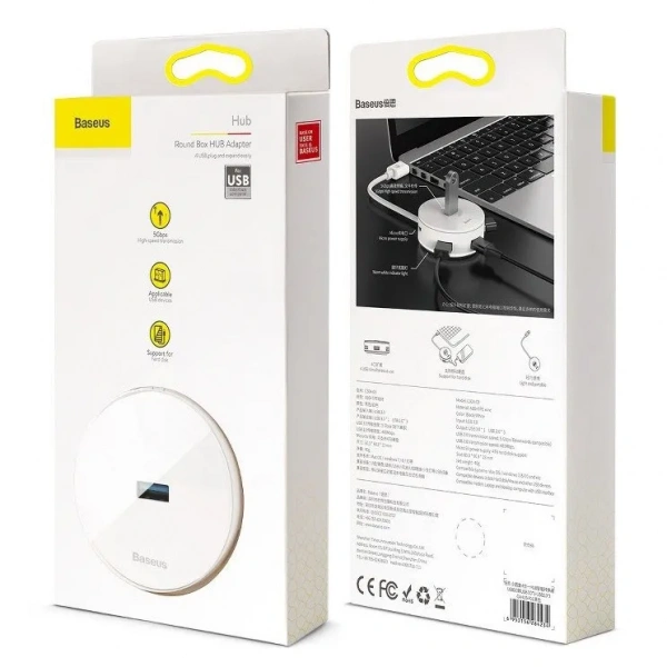 Хаб-адаптер Baseus Round Box 4-port USB 3.0 Hub Adapter