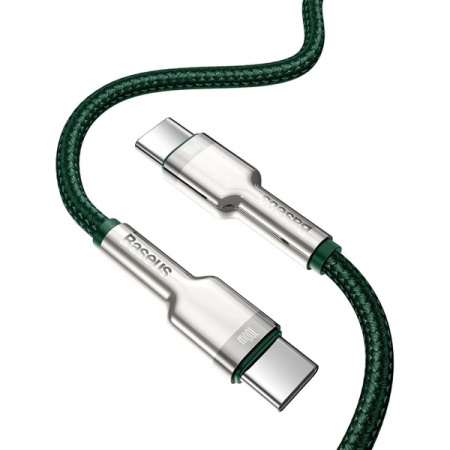Кабель Baseus Cafule Series Metal Data Cable Type-C to Type-C 100W 2m Green