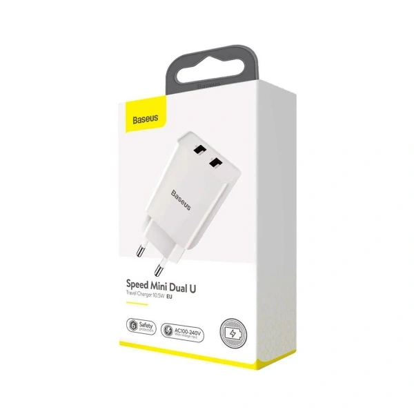 Сетевое зарядное устройство Baseus Speed Mini Dual U Charger 10.5W