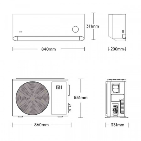 Умный инверторный кондиционер Xiaomi Air Conditioner Huge Power Saving 1.5HP (CN)
