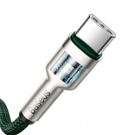 Кабель Baseus Cafule Series Metal Data Cable Type-C to Type-C 100W 2m Green