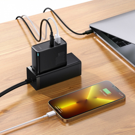 Сетевое зарядное устройство Baseus GaN5 Pro Fast Charger C+U 100W EU
