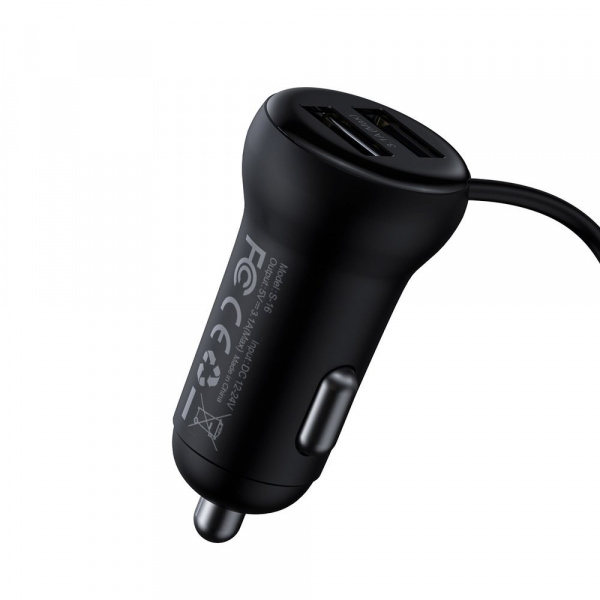 FM трансмиттер Baseus Wireless MP3 Car Charger T Typed S-16, черный