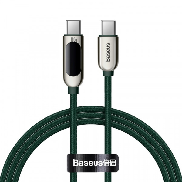 Кабель с индикатором тока зарядки Baseus Display Fast Charging Data Cable Type-C to Type-C 100W 2m