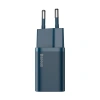 Сетевое зарядное устройство Baseus Super Si Quick Charger 1C 20W EU Sets с кабелем Type-C to Lightning 1м., Синий