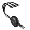 Кабель Baseus Golden Loop Three-in-One Elastic Data Cable USB for M+L+T 3.5A 1.2m