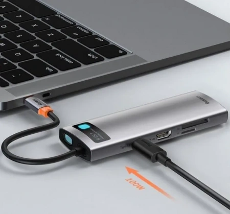 USB - концентратор / Переходник / Хаб Baseus Metal Gleam Series 8-in-1