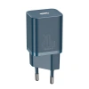 Сетевое зарядное устройство Baseus Super Si Quick Charger 1C 20W EU Sets с кабелем Type-C to Lightning 1м., Синий