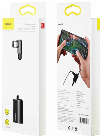 Кабель-переходник Baseus L45 USB Type-C на AUX 3.5mm + USB Type-C