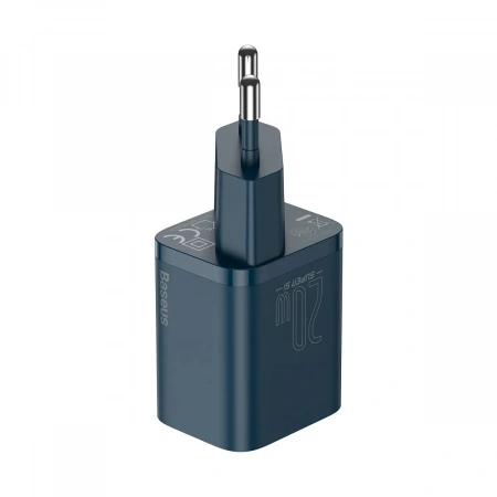 Сетевое зарядное устройство Baseus Super Si Quick Charger 1C 20W EU Sets с кабелем Type-C to Lightning 1м., Синий