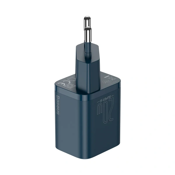 Сетевое зарядное устройство Baseus Super Si Quick Charger 1C 20W EU Sets с кабелем Type-C to Lightning 1м., Синий